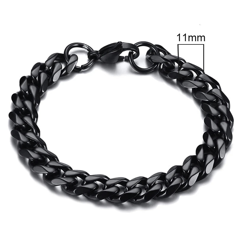Vnox 3-11mm Chunky Miami Curb Chain Bracelet for Men Classic  Jewelry