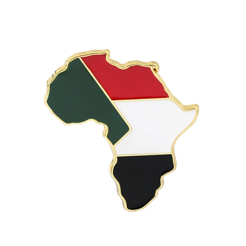 Hip Hop Africa Map Enamel Pins Brooches Ethnic Jewelry Ghana Congo Sudan Somalia Uganda Zimbabwe Zambia Liberia Map Brooch