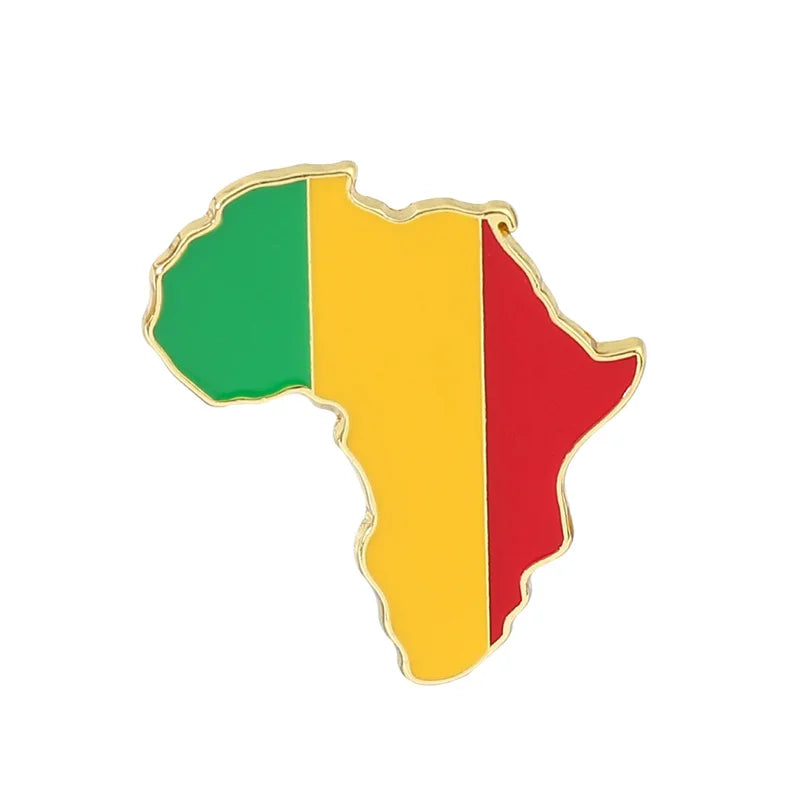 Hip Hop Africa Map Enamel Pins Brooches Ethnic Jewelry Ghana Congo Sudan Somalia Uganda Zimbabwe Zambia Liberia Map Brooch
