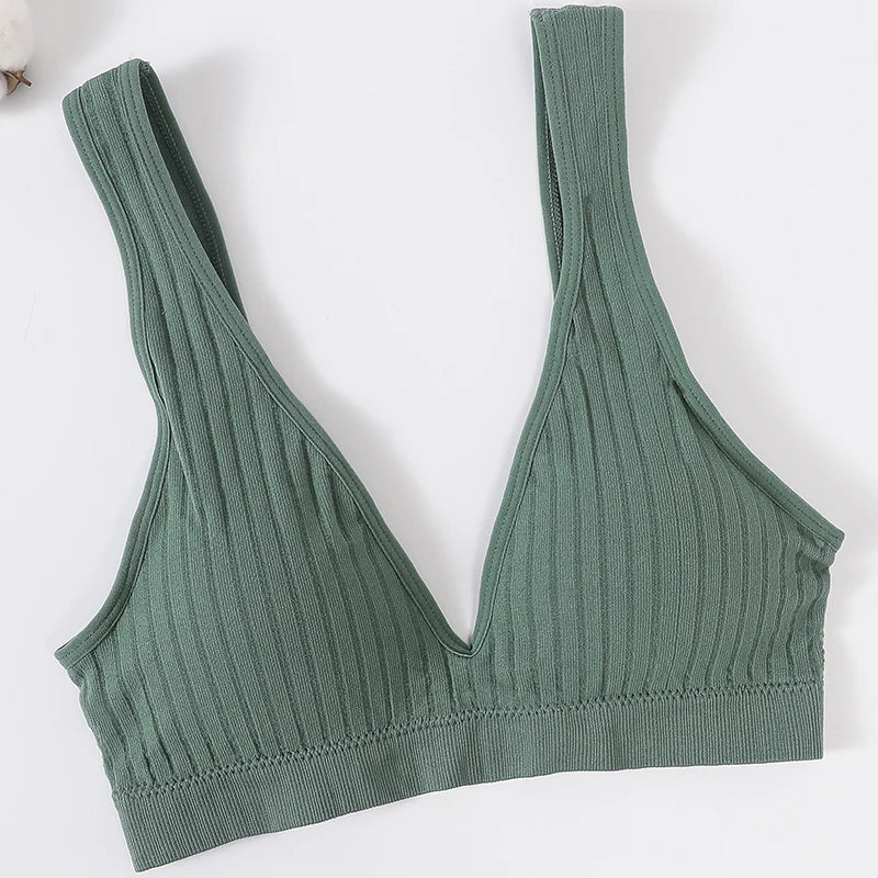 Seamless Bras For Women Sports Deep V Bra Tops Female Non-wire
