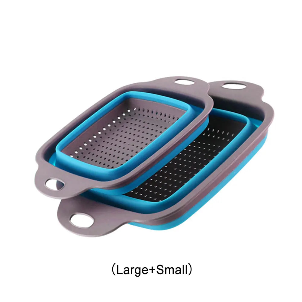 Silicone World Folding Drain Basket Fruit Vegetable Washing