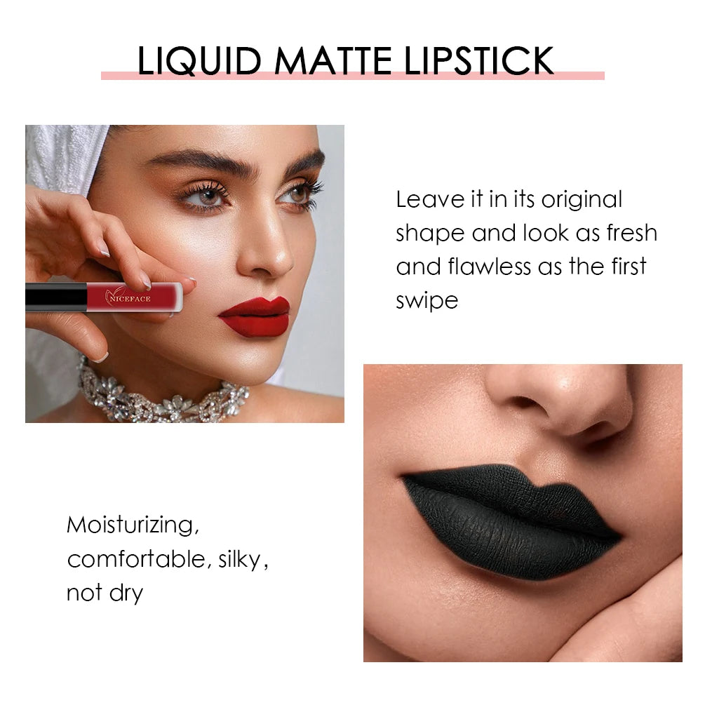 NICEFACE Nude Liquid Lipsticks Waterproof Velvet Matte Lip Gloss