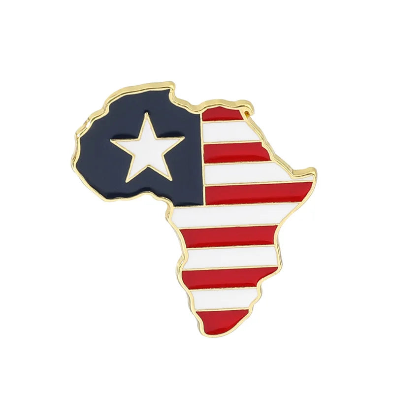Hip Hop Africa Map Enamel Pins Brooches Ethnic Jewelry Ghana Congo Sudan Somalia Uganda Zimbabwe Zambia Liberia Map Brooch