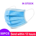 Mouth Masks 3-layer Anti-Dust Disposable Mascarillas  Non Woven Meltblown Cloth Masks Elastic Ear Loop Face Mask