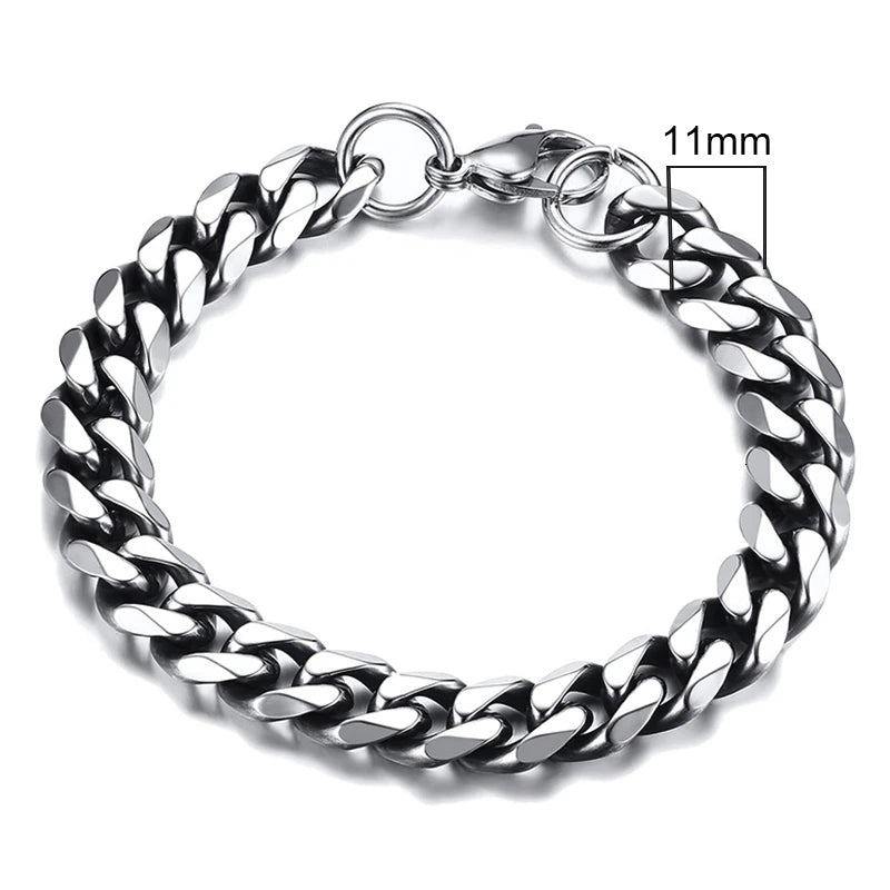 Vnox 3-11mm Chunky Miami Curb Chain Bracelet for Men Classic  Jewelry