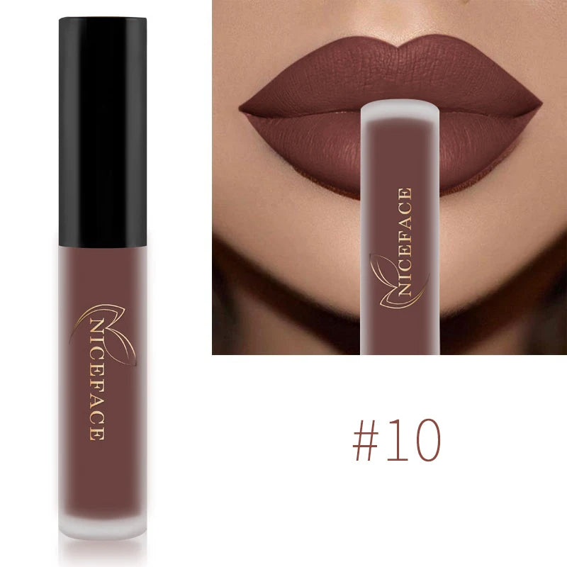 NICEFACE Nude Liquid Lipsticks Waterproof Velvet Matte Lip Gloss