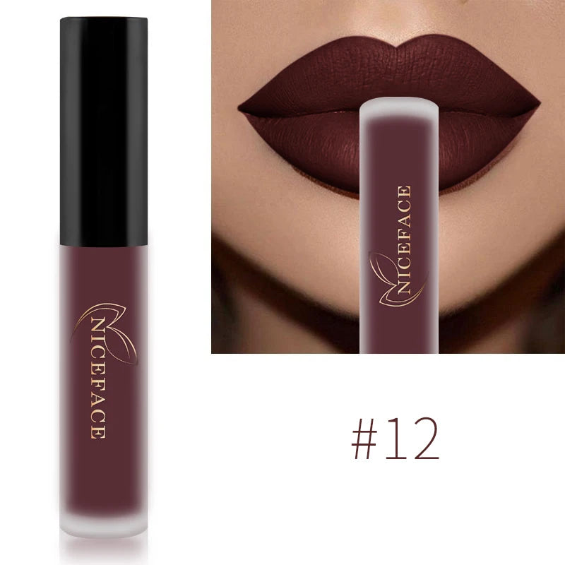 NICEFACE Nude Liquid Lipsticks Waterproof Velvet Matte Lip Gloss