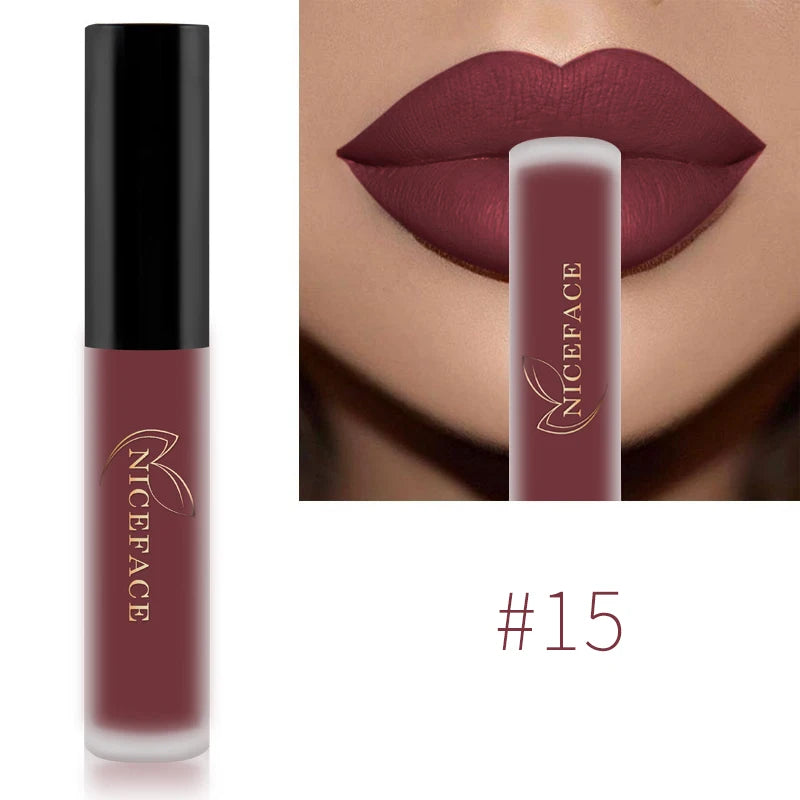 NICEFACE Nude Liquid Lipsticks Waterproof Velvet Matte Lip Gloss