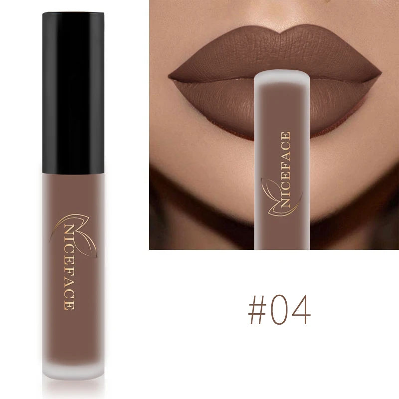 NICEFACE Nude Liquid Lipsticks Waterproof Velvet Matte Lip Gloss
