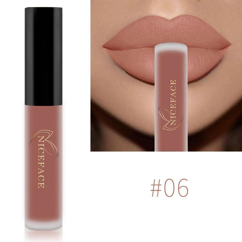 NICEFACE Nude Liquid Lipsticks Waterproof Velvet Matte Lip Gloss