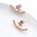 Lepton Cubic Zircon Earrings Ear Jackets Trendy Gold/Rose Gold/Silver