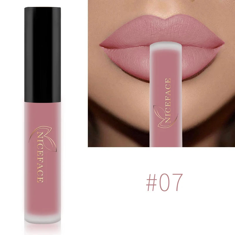 NICEFACE Nude Liquid Lipsticks Waterproof Velvet Matte Lip Gloss