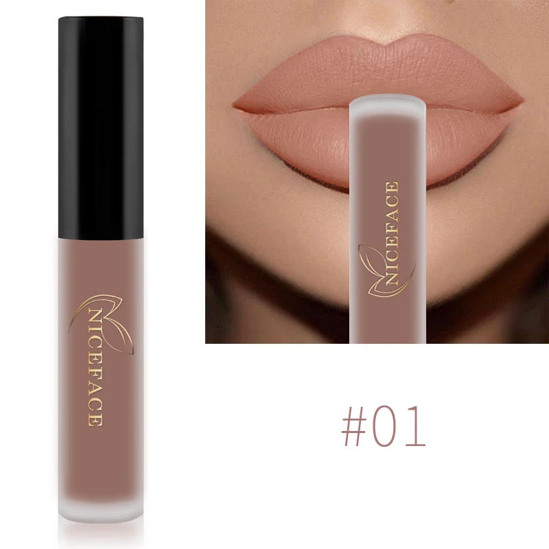 NICEFACE Nude Liquid Lipsticks Waterproof Velvet Matte Lip Gloss