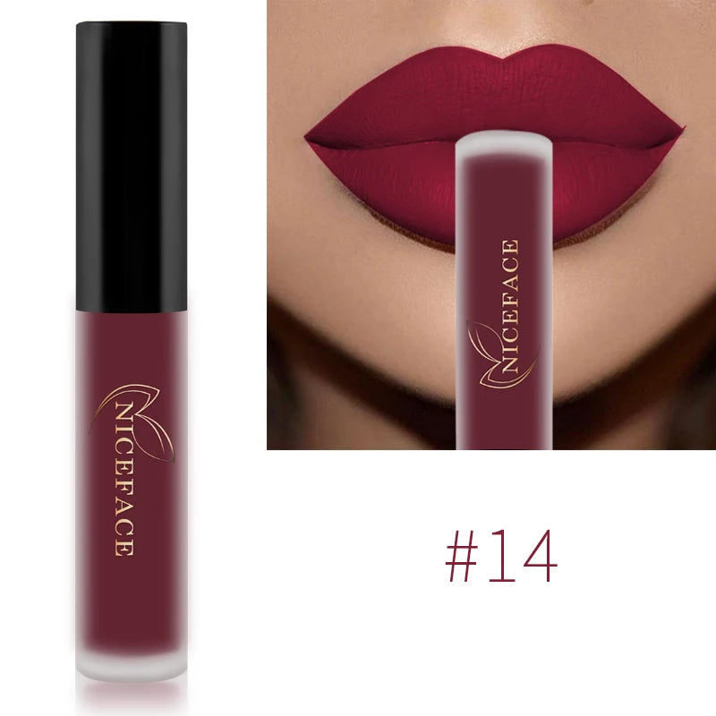 NICEFACE Nude Liquid Lipsticks Waterproof Velvet Matte Lip Gloss