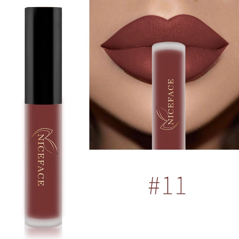 NICEFACE Nude Liquid Lipsticks Waterproof Velvet Matte Lip Gloss