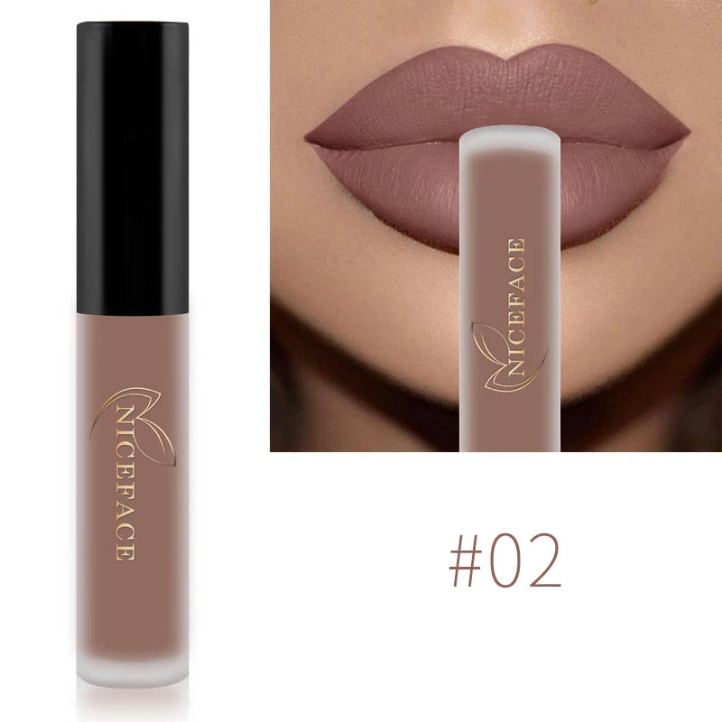 NICEFACE Nude Liquid Lipsticks Waterproof Velvet Matte Lip Gloss