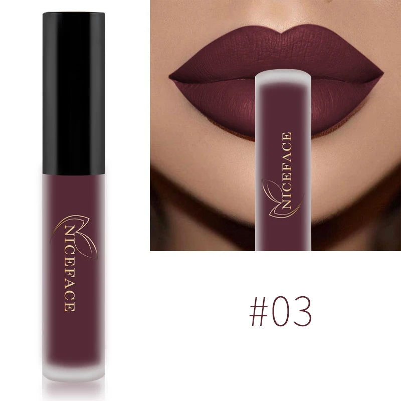 NICEFACE Nude Liquid Lipsticks Waterproof Velvet Matte Lip Gloss