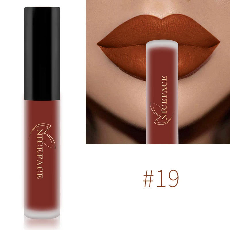 NICEFACE Nude Liquid Lipsticks Waterproof Velvet Matte Lip Gloss