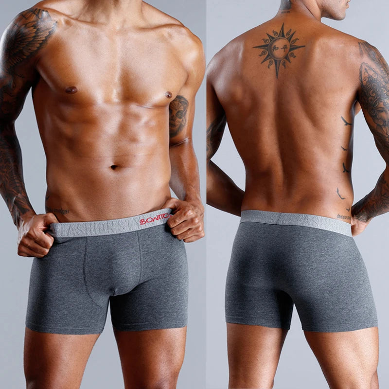 4 Pieces Cotton Men's Panties BONITOS Letter Elastic Waistband Underwear