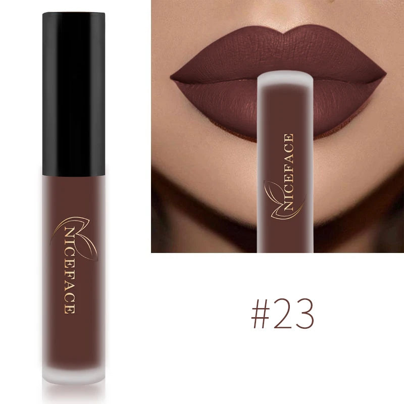 NICEFACE Nude Liquid Lipsticks Waterproof Velvet Matte Lip Gloss