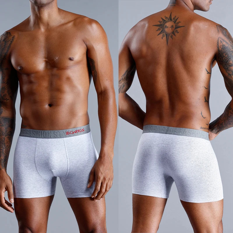 4 Pieces Cotton Men's Panties BONITOS Letter Elastic Waistband Underwear
