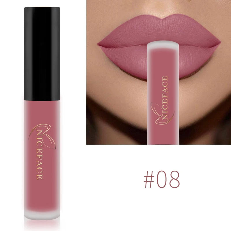 NICEFACE Nude Liquid Lipsticks Waterproof Velvet Matte Lip Gloss