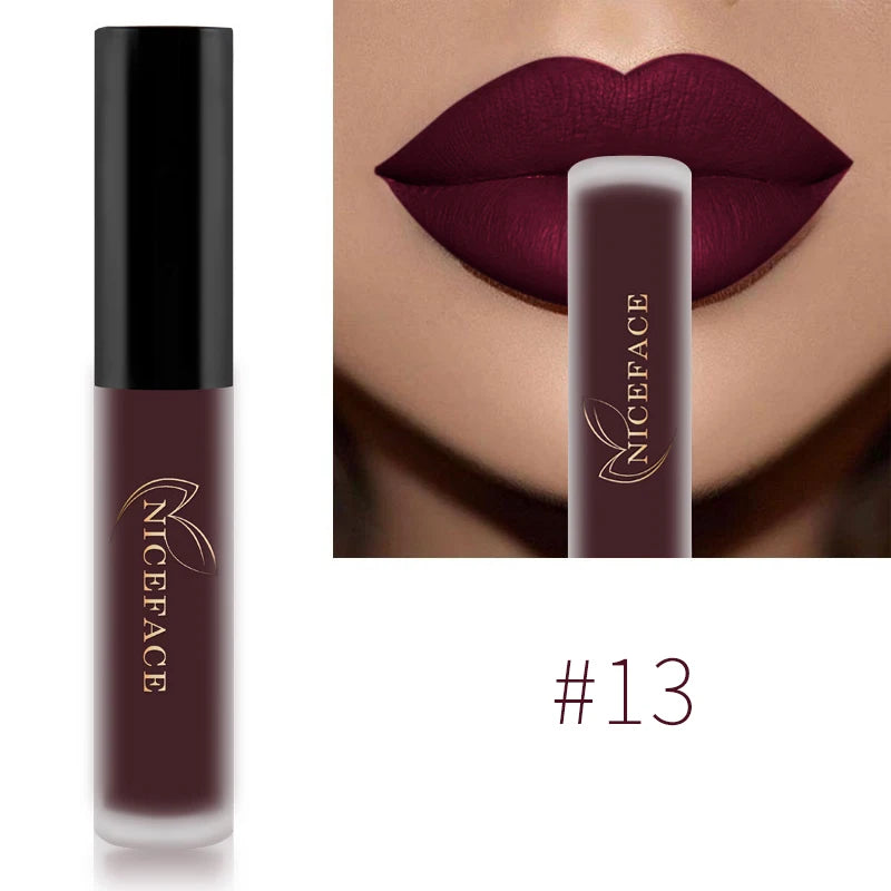 NICEFACE Nude Liquid Lipsticks Waterproof Velvet Matte Lip Gloss