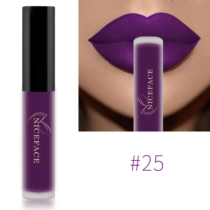 NICEFACE Nude Liquid Lipsticks Waterproof Velvet Matte Lip Gloss