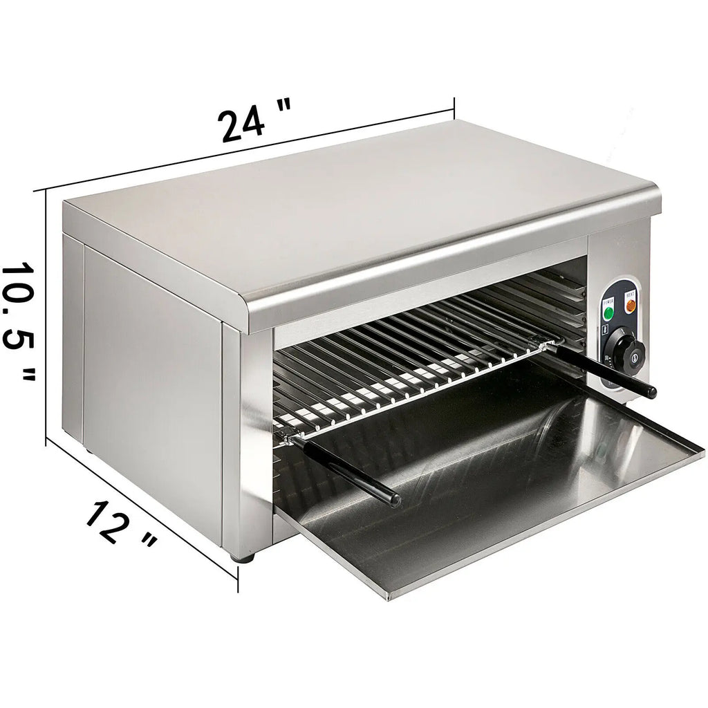 SucceBuy Electric Salamander Oven Adjustable Grid Kitchen Appliance Stainless Steel  Broiler for Pizza Roast Chicken Commercial