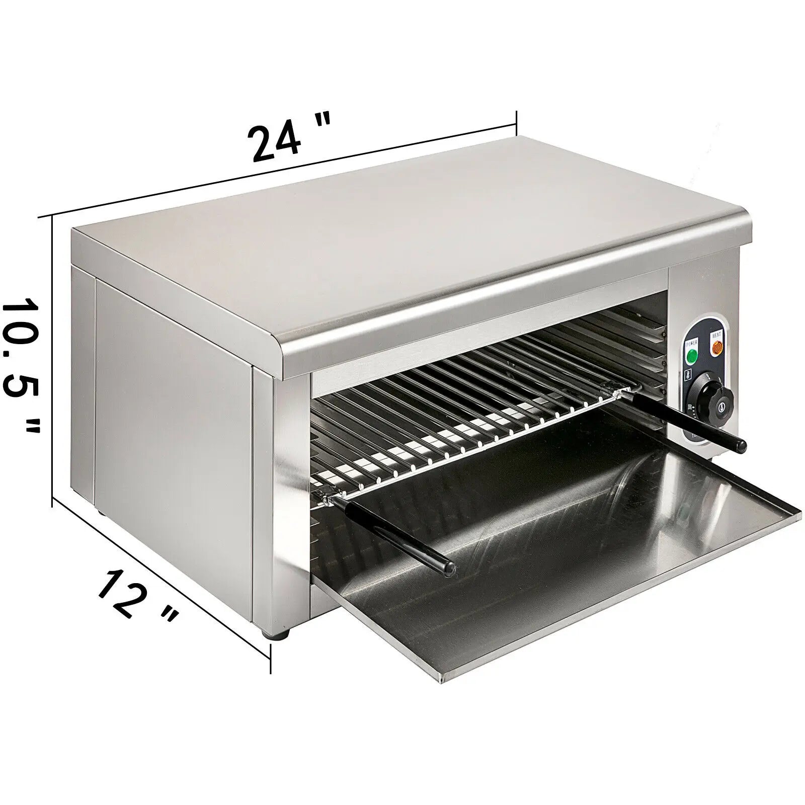 SucceBuy Electric Salamander Oven Adjustable Grid Kitchen Appliance Stainless Steel  Broiler for Pizza Roast Chicken Commercial