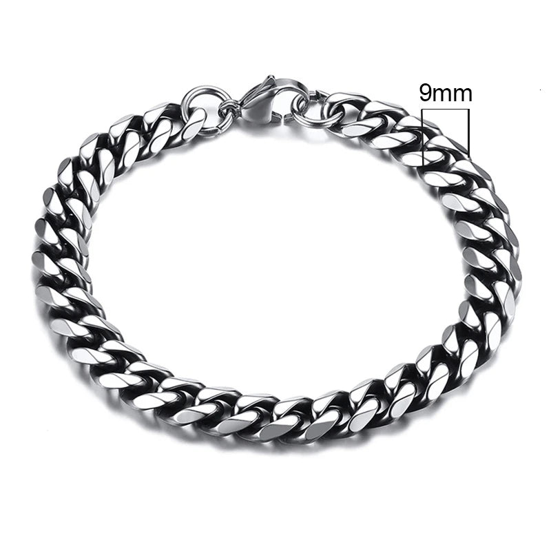 Vnox 3-11mm Chunky Miami Curb Chain Bracelet for Men Classic  Jewelry