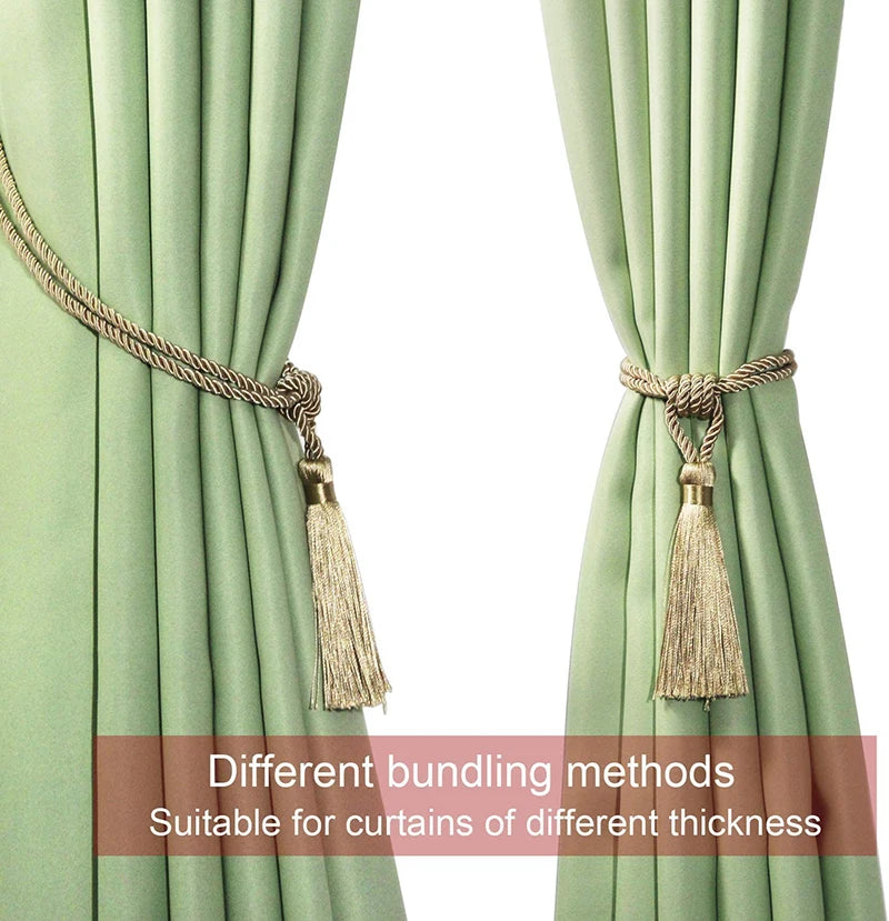 1Pc Handmade Tassel Curtain Tieback Room Accessories Gold Curtain Buckle Rope Home Decoration Holdback Window Fringe