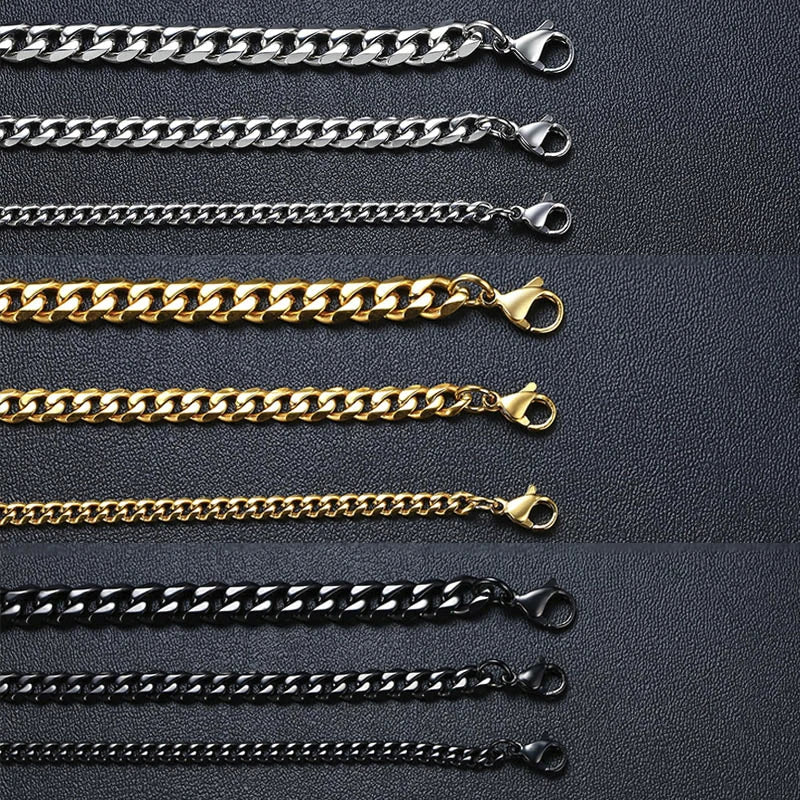 Vnox 3-11mm Chunky Miami Curb Chain Bracelet for Men Classic  Jewelry