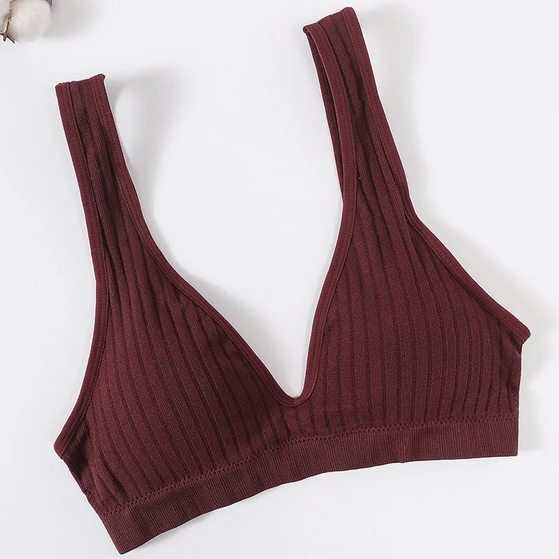 Seamless Bras For Women Sports Deep V Bra Tops Female Non-wire