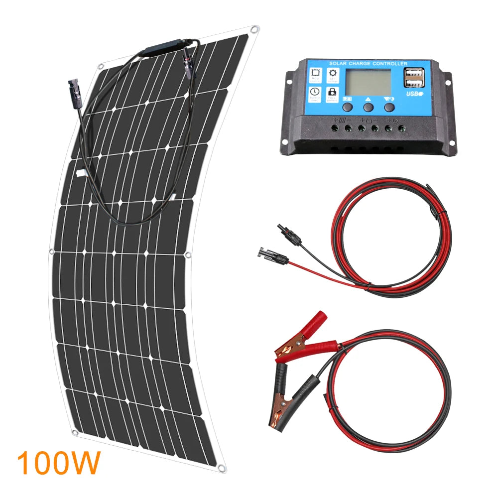 ASUNERGE 12V Flexible Solar Panel 600W 100W 200W 300W 400W 500W