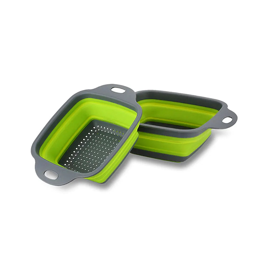 Silicone World Folding Drain Basket Fruit Vegetable Washing