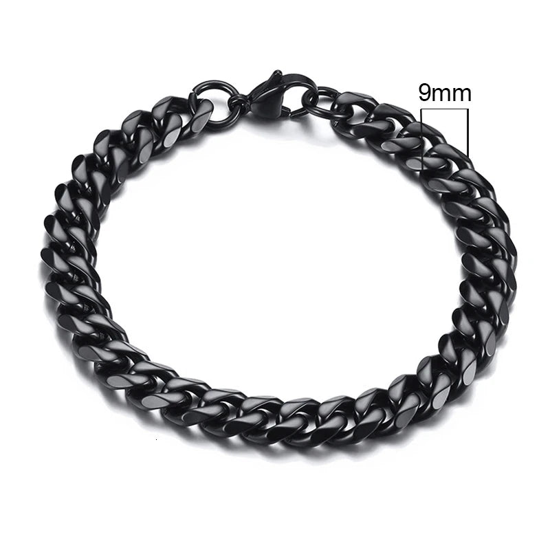 Vnox 3-11mm Chunky Miami Curb Chain Bracelet for Men Classic  Jewelry