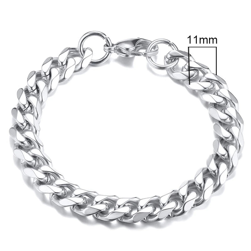 Vnox 3-11mm Chunky Miami Curb Chain Bracelet for Men Classic  Jewelry