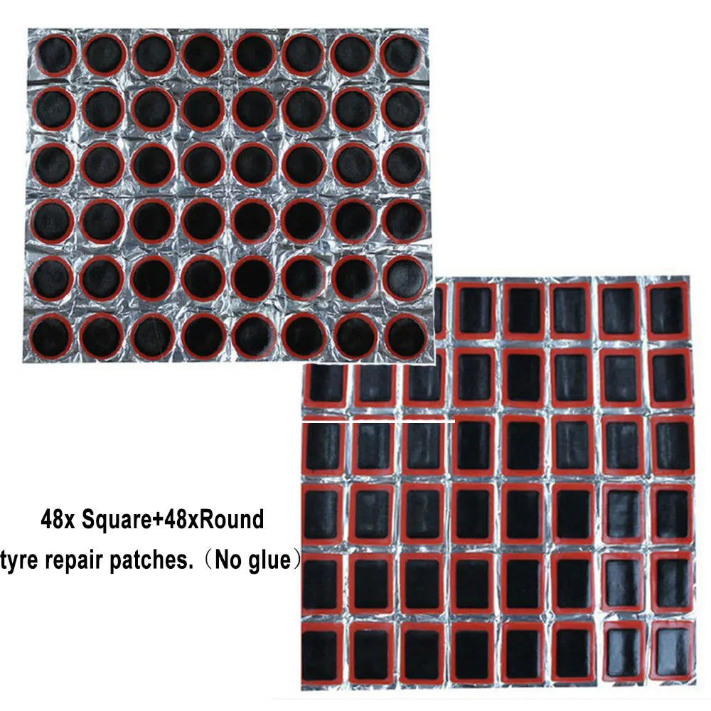 48pcs Rubber Puncture Patches Bicycle Tire Tyre Tube Repair