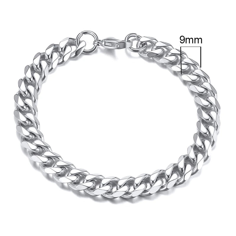Vnox 3-11mm Chunky Miami Curb Chain Bracelet for Men Classic  Jewelry