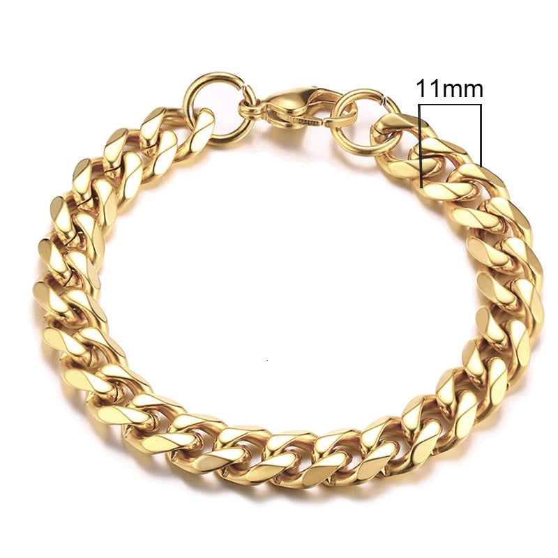 Vnox 3-11mm Chunky Miami Curb Chain Bracelet for Men Classic  Jewelry