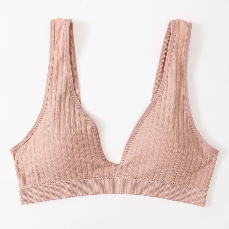 Seamless Bras For Women Sports Deep V Bra Tops Female Non-wire