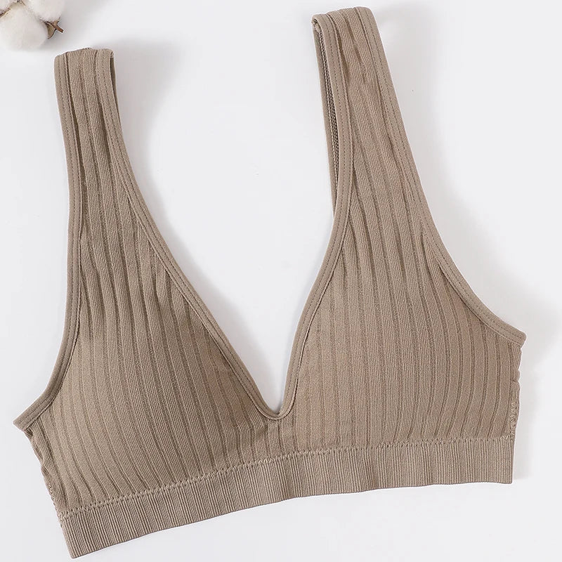Seamless Bras For Women Sports Deep V Bra Tops Female Non-wire