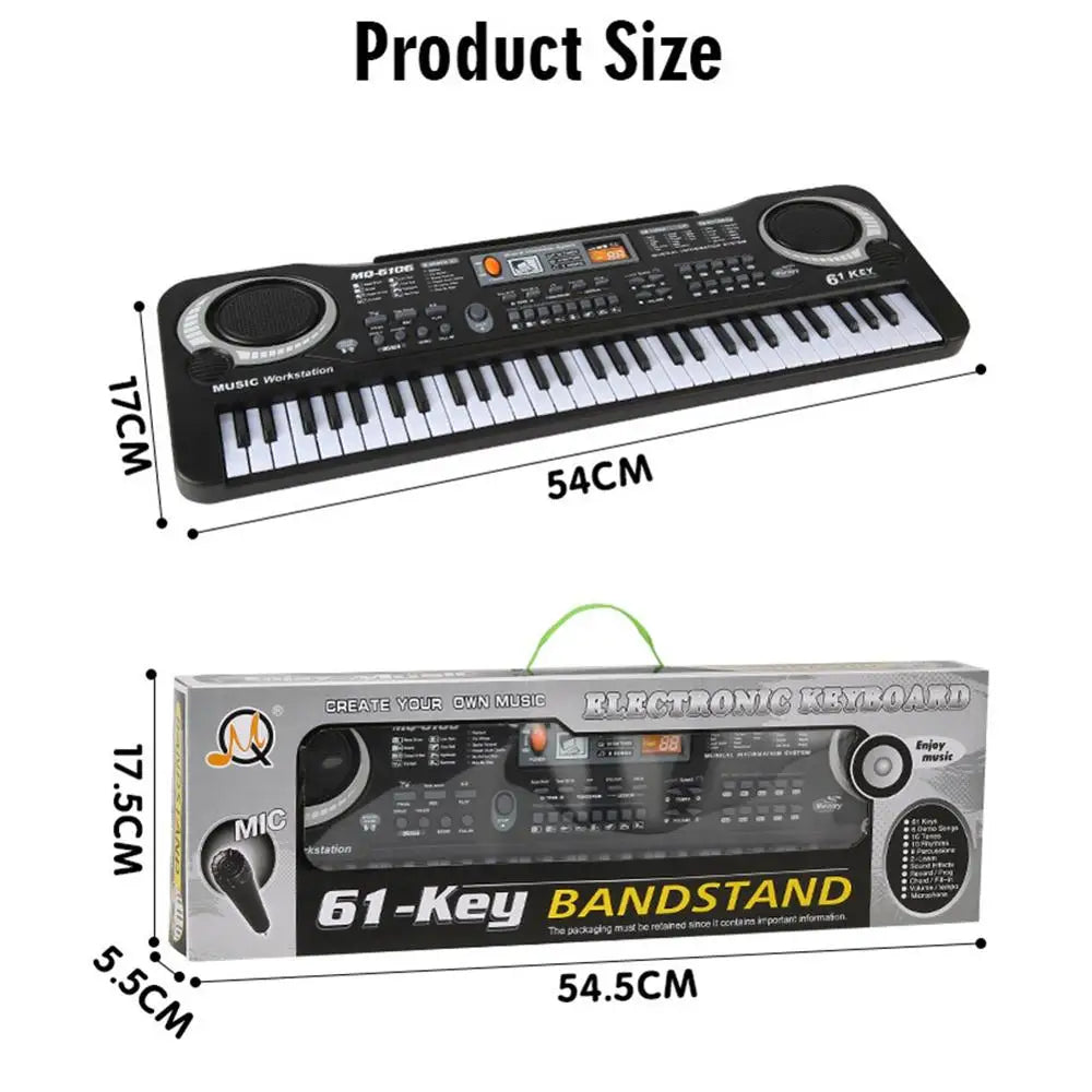 61 Keys Electronic Organ Boy Girl Toy Portable Education Electric Keyboard Piano