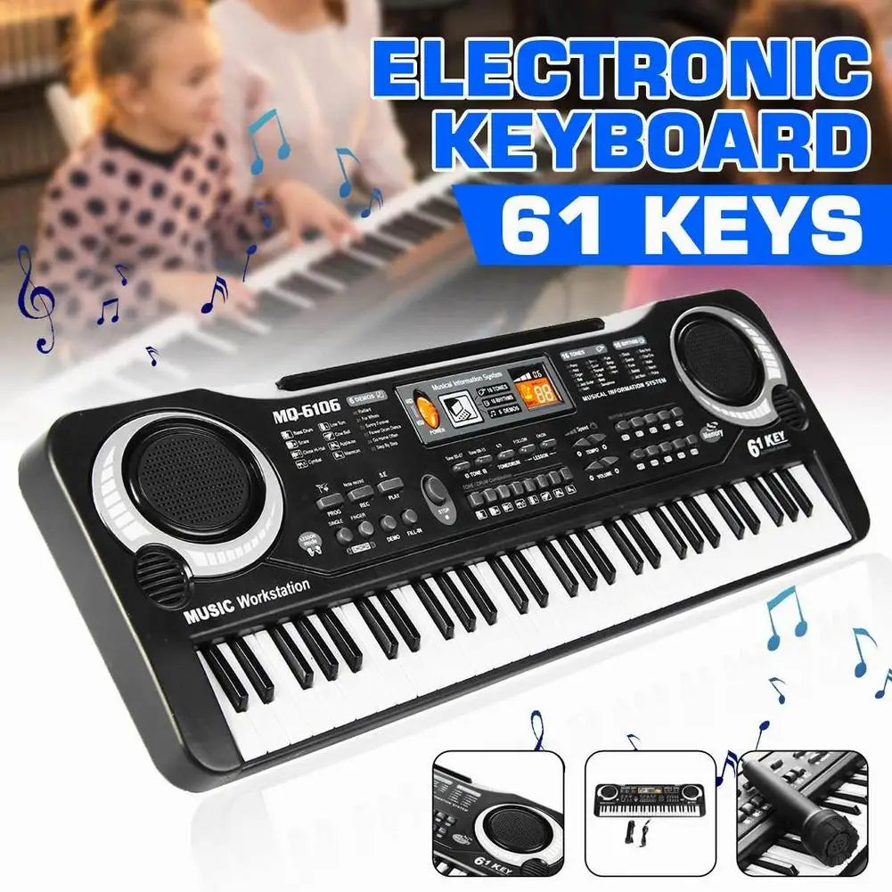 61 Keys Electronic Organ Boy Girl Toy Portable Education Electric Keyboard Piano