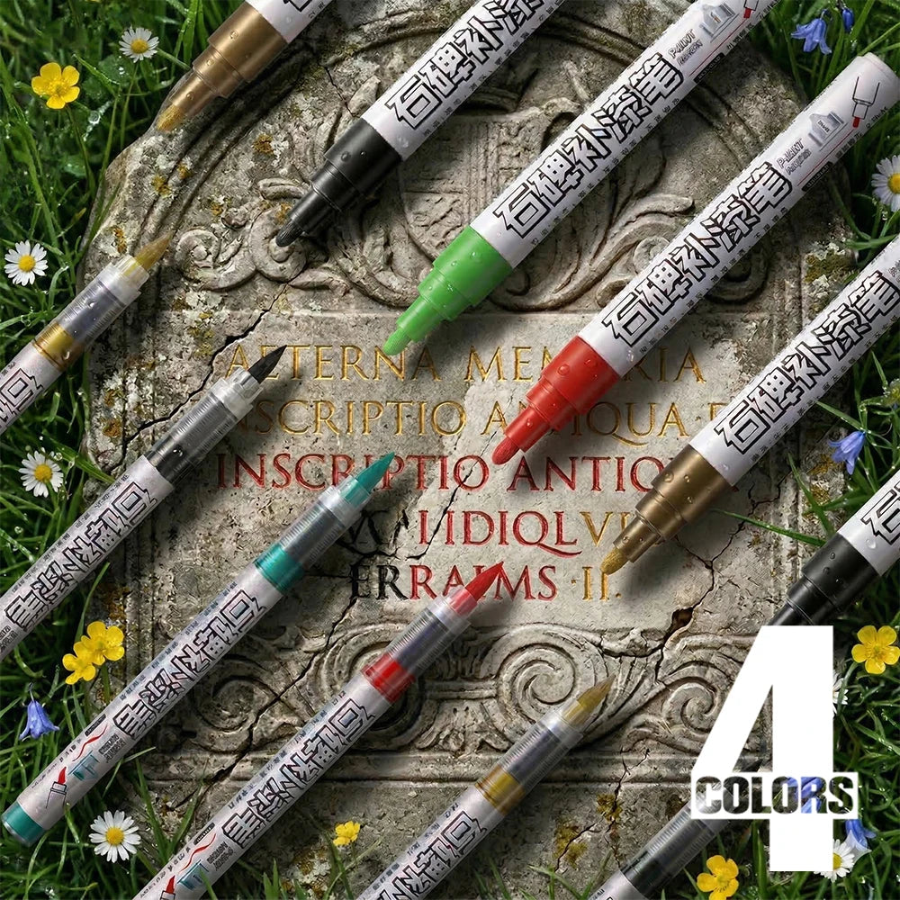 4 Colors Tombstone Marker Pen Professional Inscription Repair