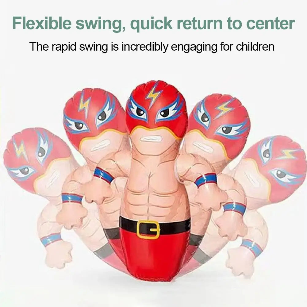 Inflatable Tumbler Toy Thick PVC Punching Bag for Kids Bounce Back Boxing Toy Stress Relief Indoor Outdoor Toy Gifts