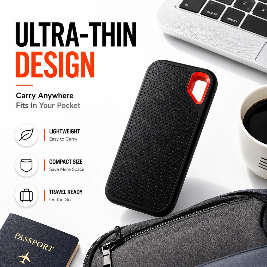 1TB Portable SSD Waterproof Shockproof for Desktop Computer Plug&Play High Speed External Solid State Drive