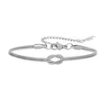 Skyrim Double Snake Chain Love Knot Bracelet Stainless Steel Gold Color Adjustable Bracelets Women Men Couple Minimalist Jewelry