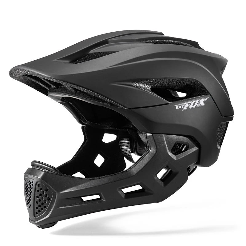 BATFOX Children Full Face Bike Cycling Helmet Adjustable Skating Kids Safty Electric scooter Helmet Suitable For 5-10 Years